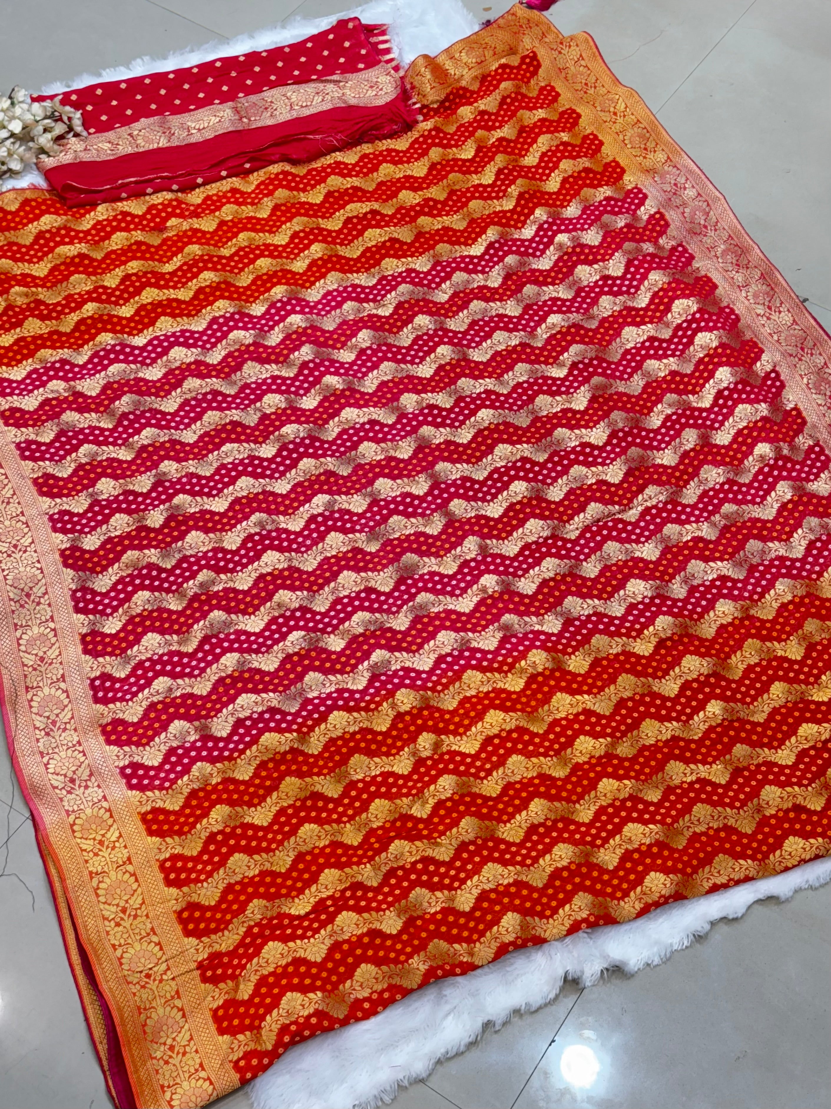 SADVI KHADDI GRORGETTE SAREE