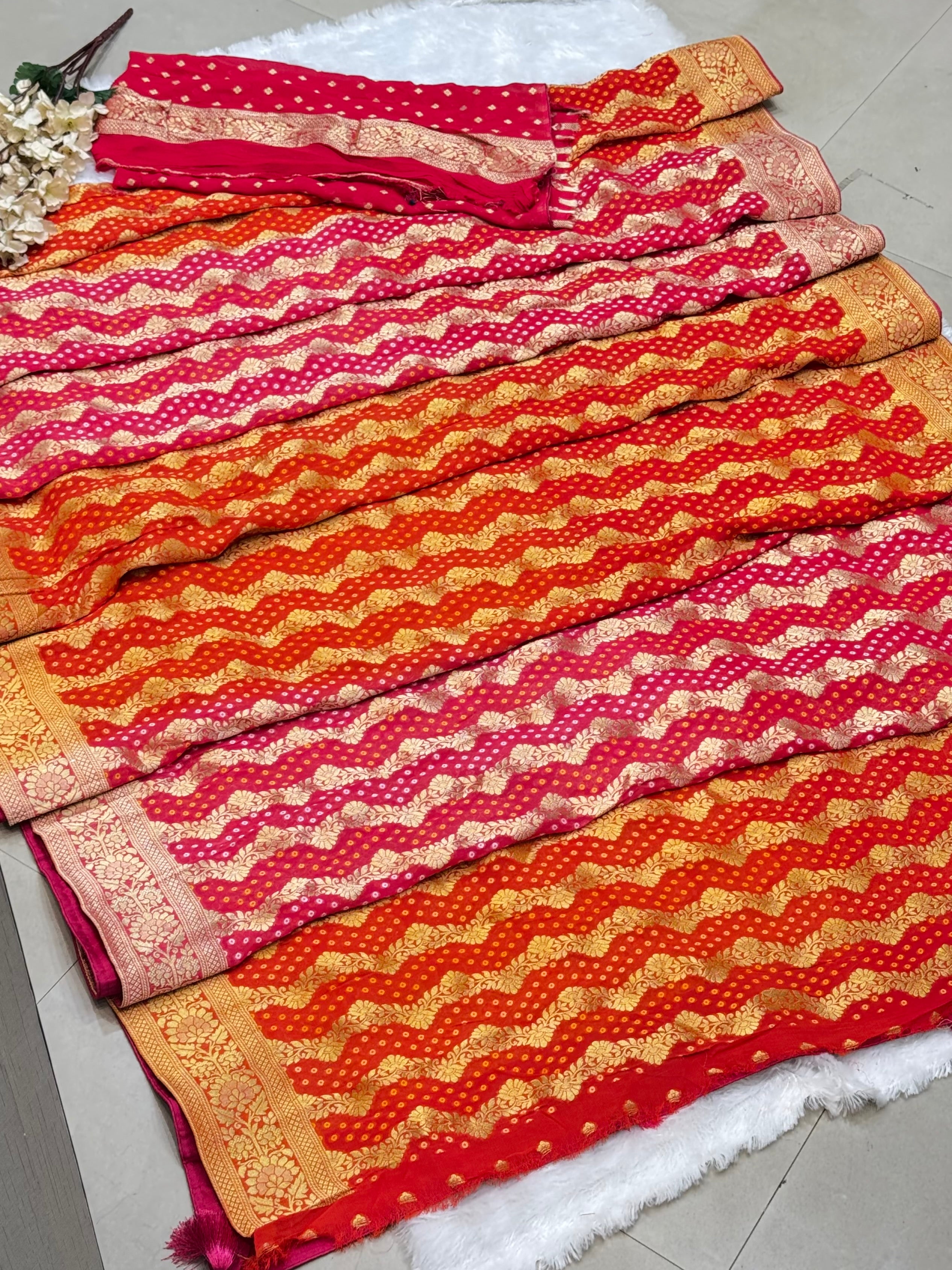 SADVI KHADDI GRORGETTE SAREE
